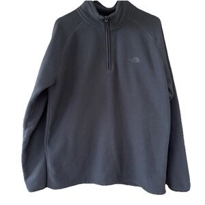The North Face Men's Dark Grey‎ 1/4 Zip Waffle Knit Fleece Pullover Size Large